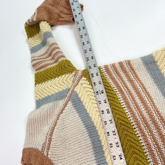 Vici Sweater Womens M Multi-Color Striped Wool Ribbed Knit Pullover Crewneck - Picture 7 of 9